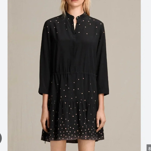 ALLSAINTS Lin Estrela Star Dress Size 4 VGUC - Picture 1 of 7
